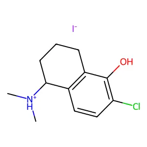 5-Naphthol, 1,2,3,4-tetrahydro-6-chloro-1-(dimethylamino)-, hydriodide structure