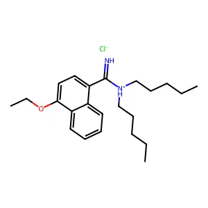 4-Ethoxy-N,N-dipentylnaphthalene-1-carboximidamide--hydrogen chloride (1/1) structure
