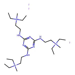 s-Triazine, 2,4,6-tris(2'-(diethylmethylamonio)ethylamino)-, triiodide structure