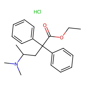 Valeric acid, 4-(N,N-dimethylamino)-2,2-diphenyl-, ethyl ester, hydrochloride structure