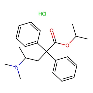 Propan-2-yl 4-(dimethylamino)-2,2-diphenylpentanoate--hydrogen chloride (1/1) structure