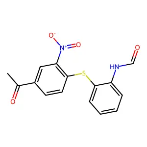 Sulfide, (4-acetyl-2-nitrophenyl) (2-formylaminophenyl) structure