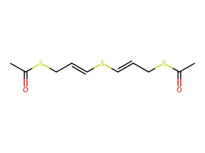 S-[3-(3-acetylsulfanylprop-1-enylsulfanyl)prop-2-enyl] ethanethioate structure