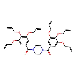 Piperazine, 1,4-bis(3,4,5-triallyloxybenzoyl)- structure