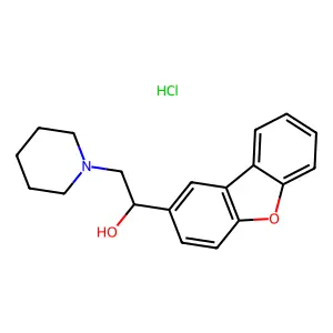 Ethanol, 1-(dibenzofuran-2'-yl)-2-piperidino-, hydrochloride structure