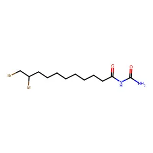 N-(Aminocarbonyl)-10,11-dibromoundecanamide structure