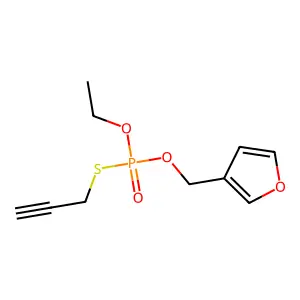 Phosphorothioic acid, O-ethyl O-(furfur-2-yl) S-(prop-2'-ynyl) ester structure