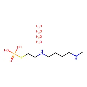 Phosphorothioic acid, S-(2-((4-methylaminobutyl)amino)ethyl) ester, tetrahydrate structure