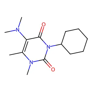 Uracil, 3-cyclohexyl-1,6-dimethyl-5-dimethylamino- structure