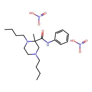 1,4-Dibutyl-2-methyl-N-phenylpiperazine-2-carboximidic acid--nitric acid (1/2) structure