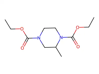 1,4-Piperazinedicarboxylic acid, 2-methyl-, diethyl ester structure