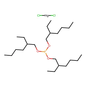 Mercury chloride--tris(2-ethylhexyl) phosphite (1/2/1) structure