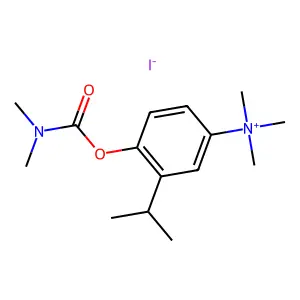 Ammonium, (4-hydroxy-m-cumenyl)trimethyl-, iodide, dimethylcarbamate structure