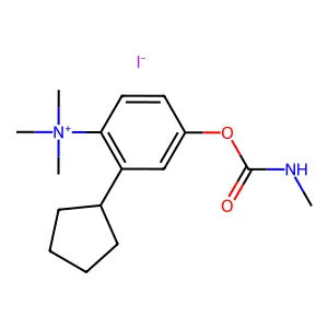 Ammonium, ((4-hydroxy-2-cyclopentyl)phenyl)trimethyl-, iodide, methylcarbamate structure