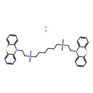 Ammonium, hexamethylenebis(2-phenothiazin-10-ylethyl)dimethyl-, dibromide structure