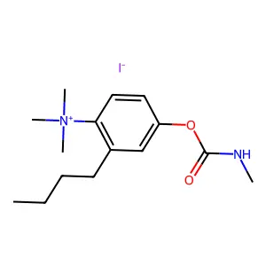 Ammonium, ((4-hydroxy-2-butyl)phenyl)trimethyl-, iodide, methylcarbamate structure