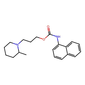 Carbamic acid, alpha-naphthyl-, 3-(2'-methylpiperidino)propyl ester structure