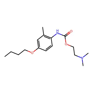 Carbanilic acid, 4-butoxy-2-methyl-, 2-(dimethylamino)ethyl ester structure