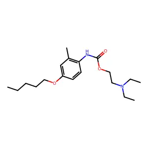 Carbanilic acid, 2-methyl-4-(pentyloxy)-, 2-(diethylamino)ethyl ester structure