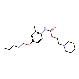 Carbanilic acid, 2-methyl-4-(pentyloxy)-, 2-piperidinoethyl ester structure