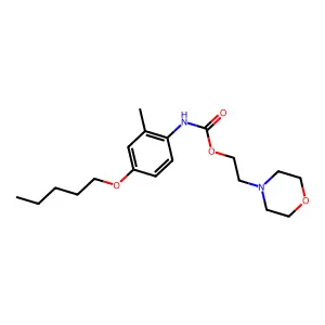Carbanilic acid, 2-methyl-4-(pentyloxy)-, 2-morpholinoethyl ester structure