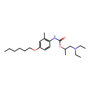 Carbanilic acid, 4-(hexyloxy)-2-methyl-, 1-((diethylamino)methyl)ethyl ester structure