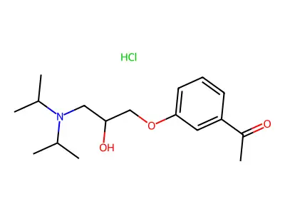 Acetophenone, 3'-((3-diisopropylamino-2-hydroxy)propoxy)-, hydrochloride structure