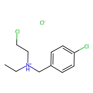 Benzylamine, p-chloro-N-(2-chloroethyl)-N-ethyl-, hydrochloride structure