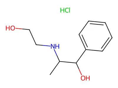 alpha-(1-((2-Hydroxyethyl)amino)ethyl)benzyl alcohol hydrochloride structure