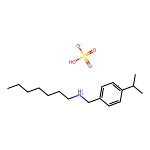 Benzylamine, N-heptyl-p-isopropyl-, hydrogen sulfate structure