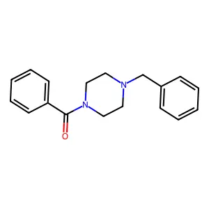 Phenyl(4-(phenylmethyl)-1-piperazinyl)methanone structure