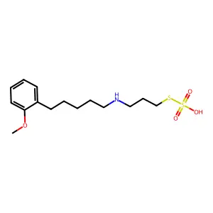 Propanethiol, 2-((5-(o-tolyl)pentyl)amino)-, hydrogen sulfate (ester) structure