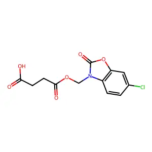 Succinic acid, (5-chloro-2-benzoxazolinon-3-yl)methyl ester structure