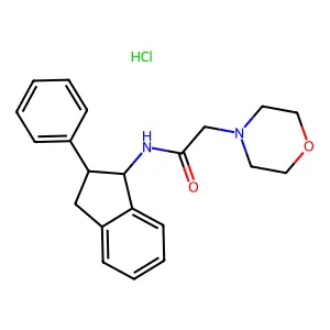 1-Indanamine, N-(2-morpholinoacetyl)-2-phenyl-, hydrochloride structure