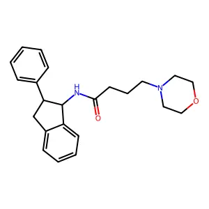 4-(Morpholin-4-yl)-N-(2-phenyl-2,3-dihydro-1H-inden-1-yl)butanimidic acid structure