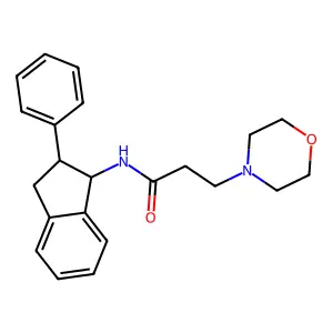3-(Morpholin-4-yl)-N-(2-phenyl-2,3-dihydro-1H-inden-1-yl)propanimidic acid structure