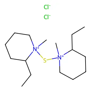 1,1'-Sulfanediylbis(2-ethyl-1-methylpiperidin-1-ium) dichloride structure