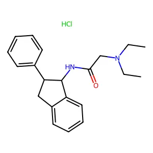 1-Indanamine, N-(2-diethylaminoacetyl)-2-phenyl-, hydrochloride structure