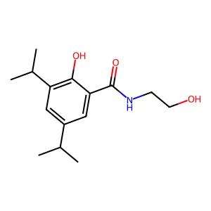 2-Hydroxy-N-(2-hydroxyethyl)-3,5-di(propan-2-yl)benzene-1-carboximidic acid structure