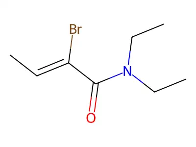 N,N-Diethyl-2-bromo-2-butenamide structure