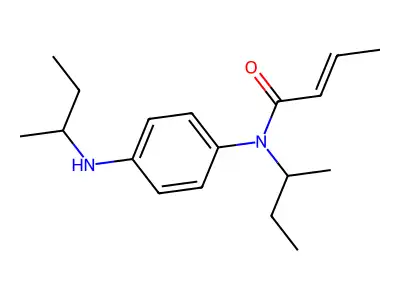 N-sec-butyl-N-[4-(sec-butylamino)phenyl]-2-butenamide structure