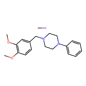 Piperazine, 1-(3,4-dimethoxybenzyl)-4-phenyl-, methyl iodide structure