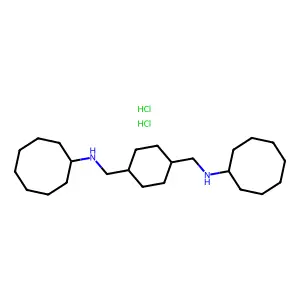 1,4-Cyclohexanebis(methylamine), N,N'-dicyclooctyl-, dihydrochloride, (E)- structure
