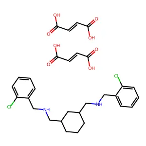But-2-enedioic acid--N,N'-[cyclohexane-1,3-diylbis(methylene)]bis[1-(2-chlorophenyl)methanamine] (2/1) structure