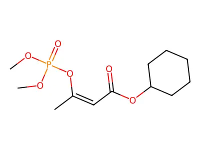 3-(Dimethoxyphosphinyloxy)-2-butenoic acid cyclohexyl ester structure