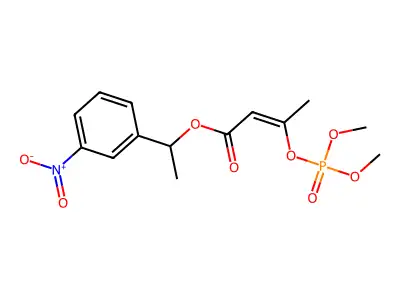 3-(Dimethoxyphosphinyloxy)-2-butenoic acid alpha-methyl-m-nitrobenzyl ester structure