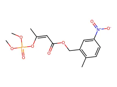 3-(Dimethoxyphosphinyloxy)-2-butenoic acid 2-methyl-5-nitrobenzyl ester structure