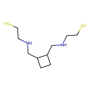 Cyclobutanebis(methylamine), N,N'-bis(2-mercaptoethyl)- structure