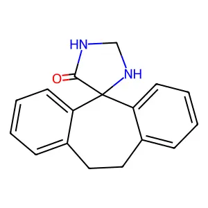 Spiro(5H-dibenzo(a,d)cycloheptene-5,4'-imidazolidin)-5'-one, 10,11-dihydro- structure