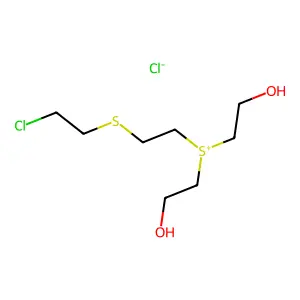 Sulfonium, bis(2-hydroxyethyl)-2-(2-chloroethylthio)ethyl-, chloride structure